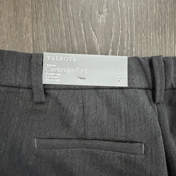 Talbots Womens Sz 6P Gray Cambridge Pants Pull On NWT Stretch Career Academia - Picture 8 of 9